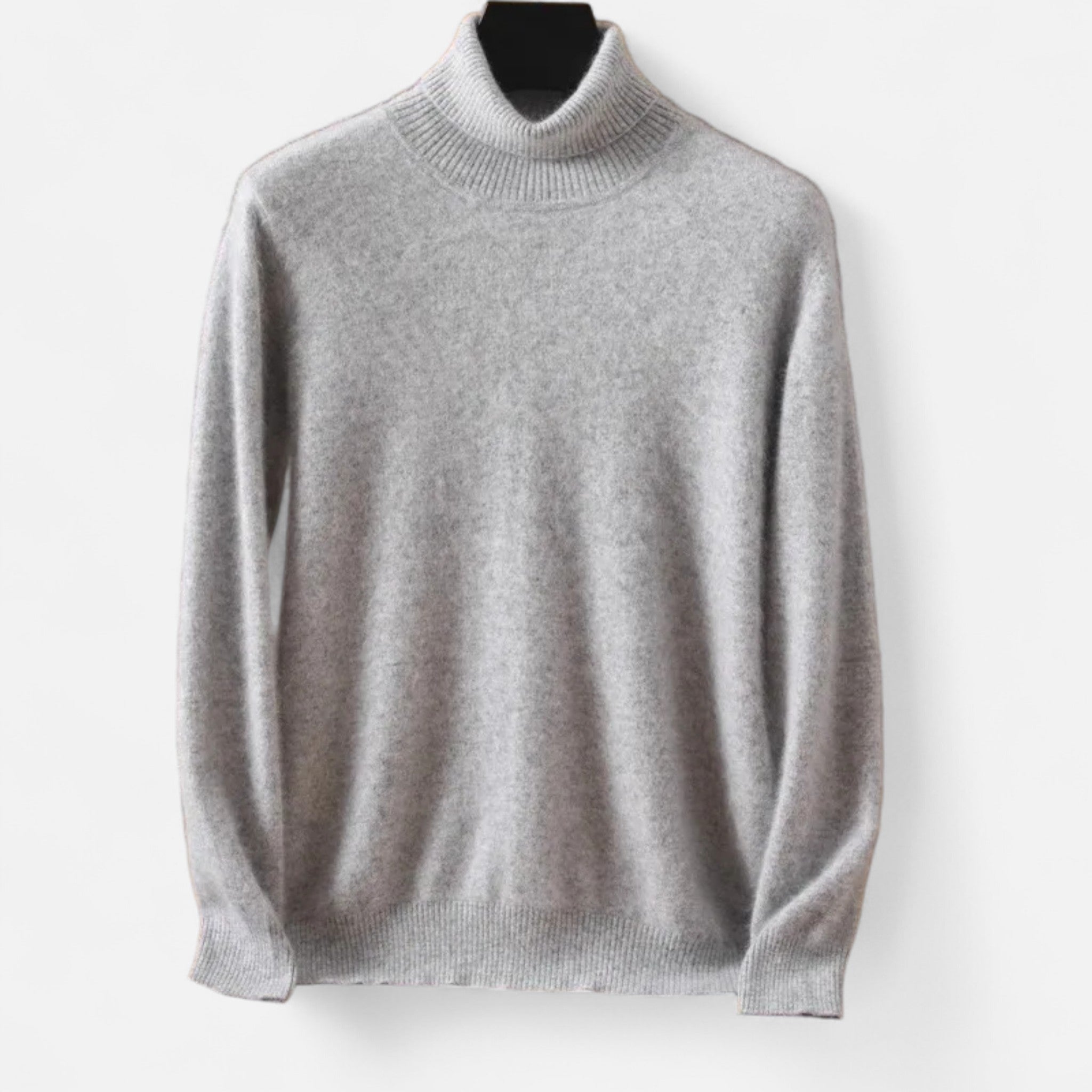 Men's plain turtleneck sweater with long sleeves