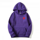 Women's hoodie with hood, heart chest motif and kangaroo pocket