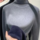 Women's plain turtleneck sweater with long sleeves