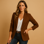 Women's fitted blazer with notched lapels and one button