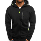 Men's hooded full zip hoodie with zipped chest and side pockets