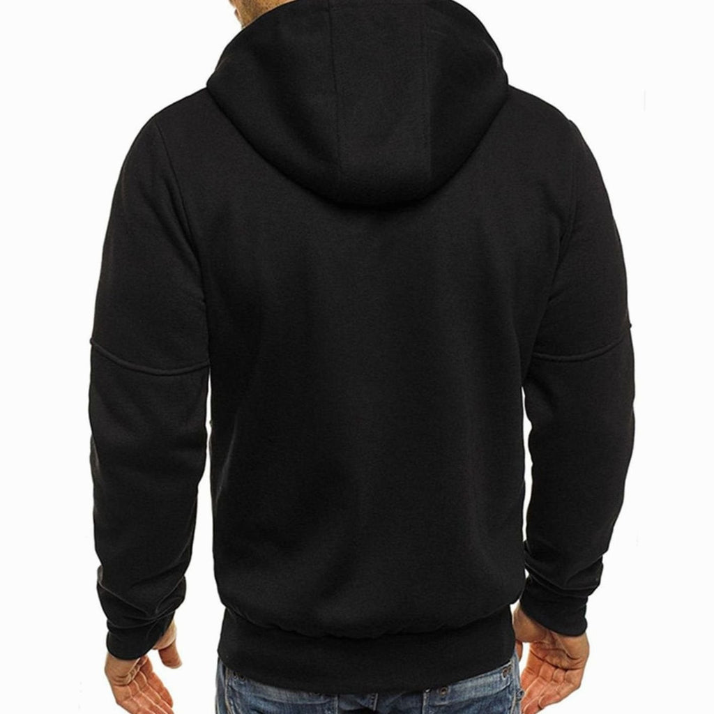 Men's hooded full zip hoodie with zipped chest and side pockets
