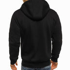 Men's hooded full zip hoodie with zipped chest and side pockets