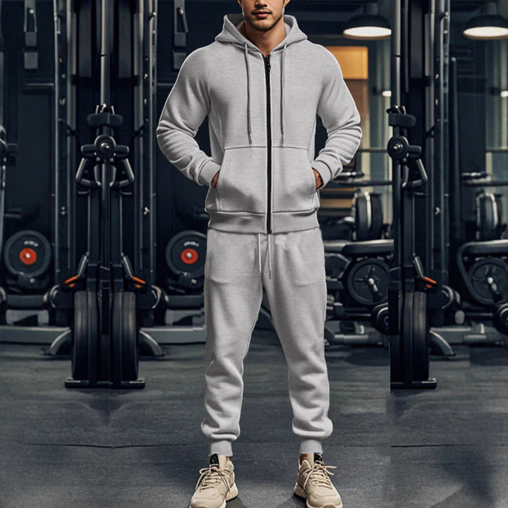 Men's Zip-Up Hooded Tracksuit Set