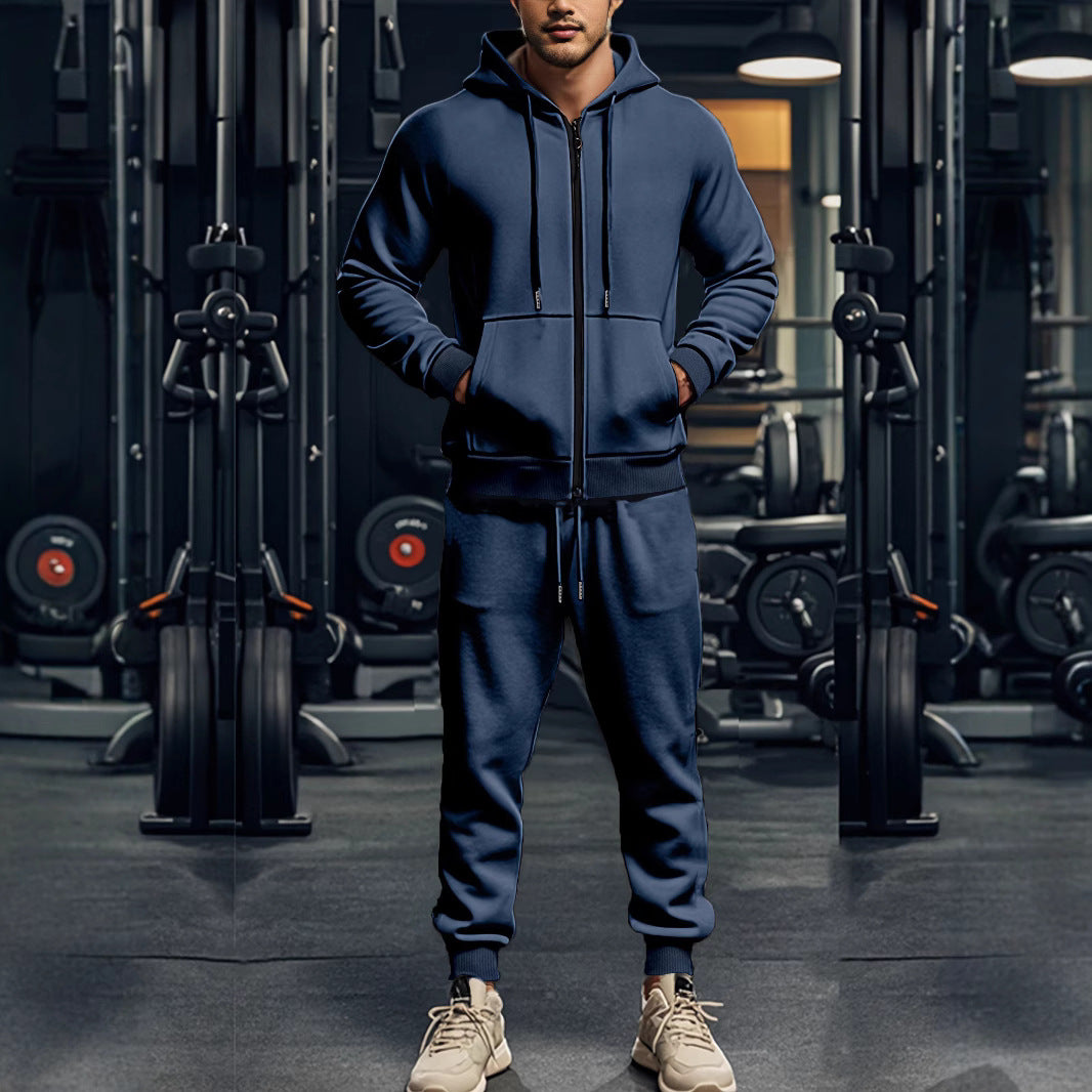 Men's Zip-Up Hooded Tracksuit Set