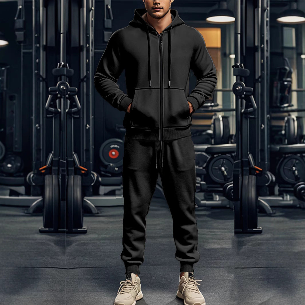Men's Zip-Up Hooded Tracksuit Set