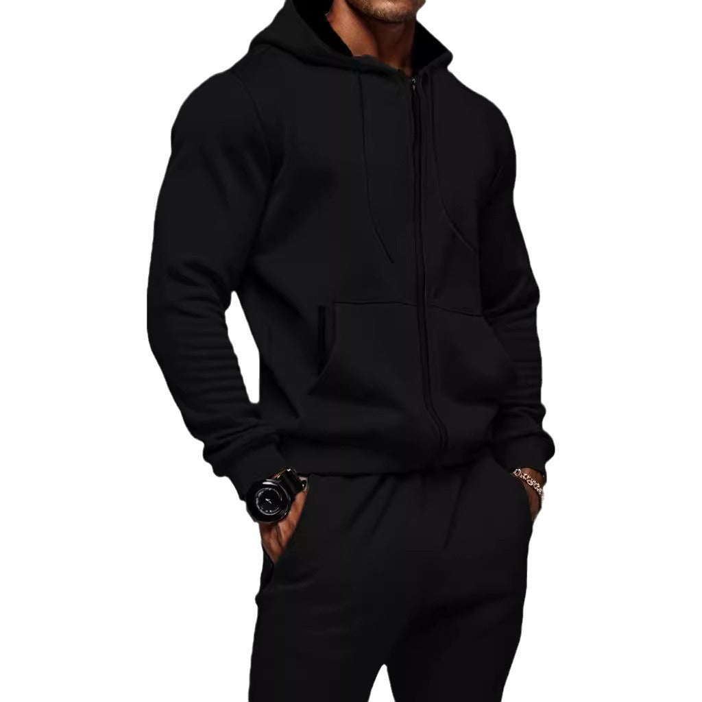 Men's Zip-Up Hooded Tracksuit Set
