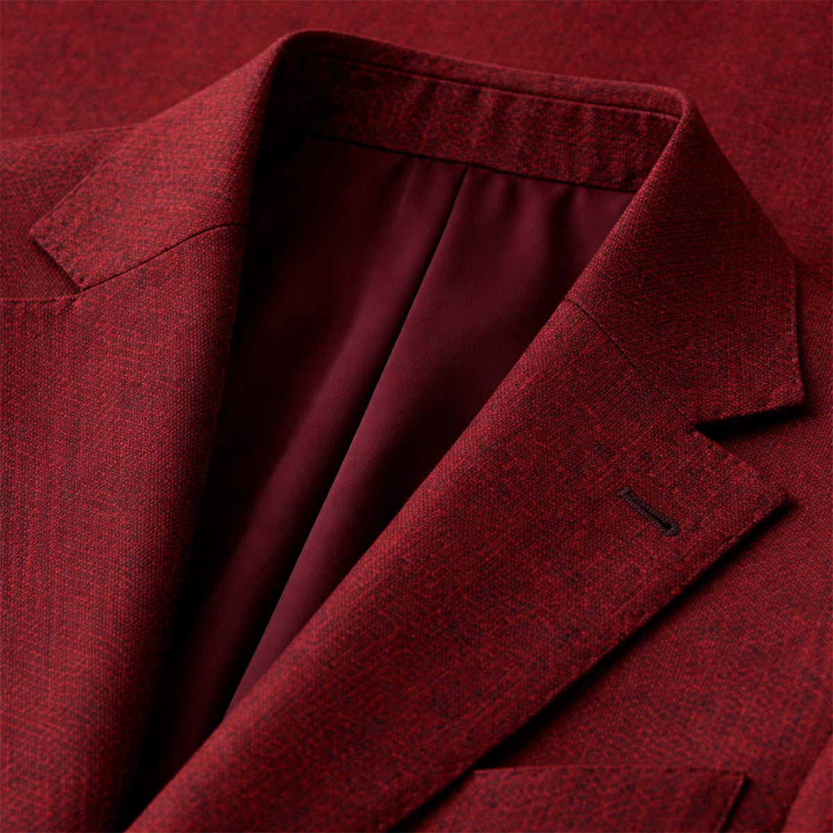 Men's two-piece single-breasted suit with notched lapels and tailored trousers