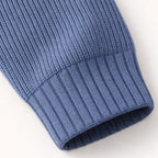 Men's ribbed half zip sweater with high neck and long sleeves