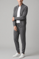 Men's knitted tracksuit set with zip jacket and joggers