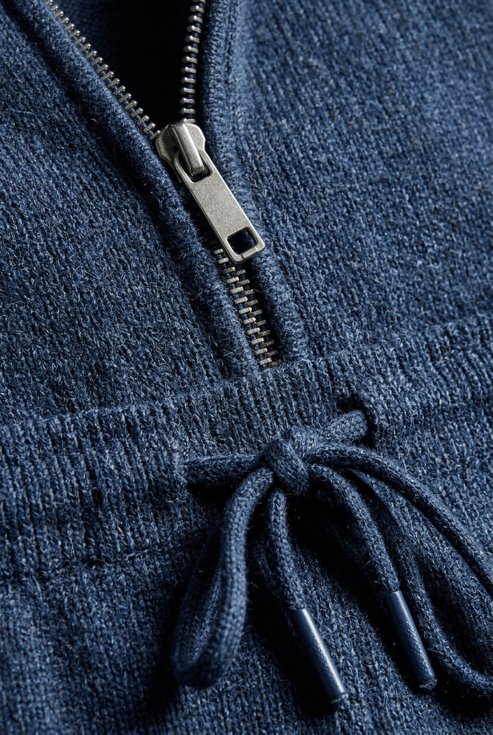 Men's knitted tracksuit set with zip jacket and joggers