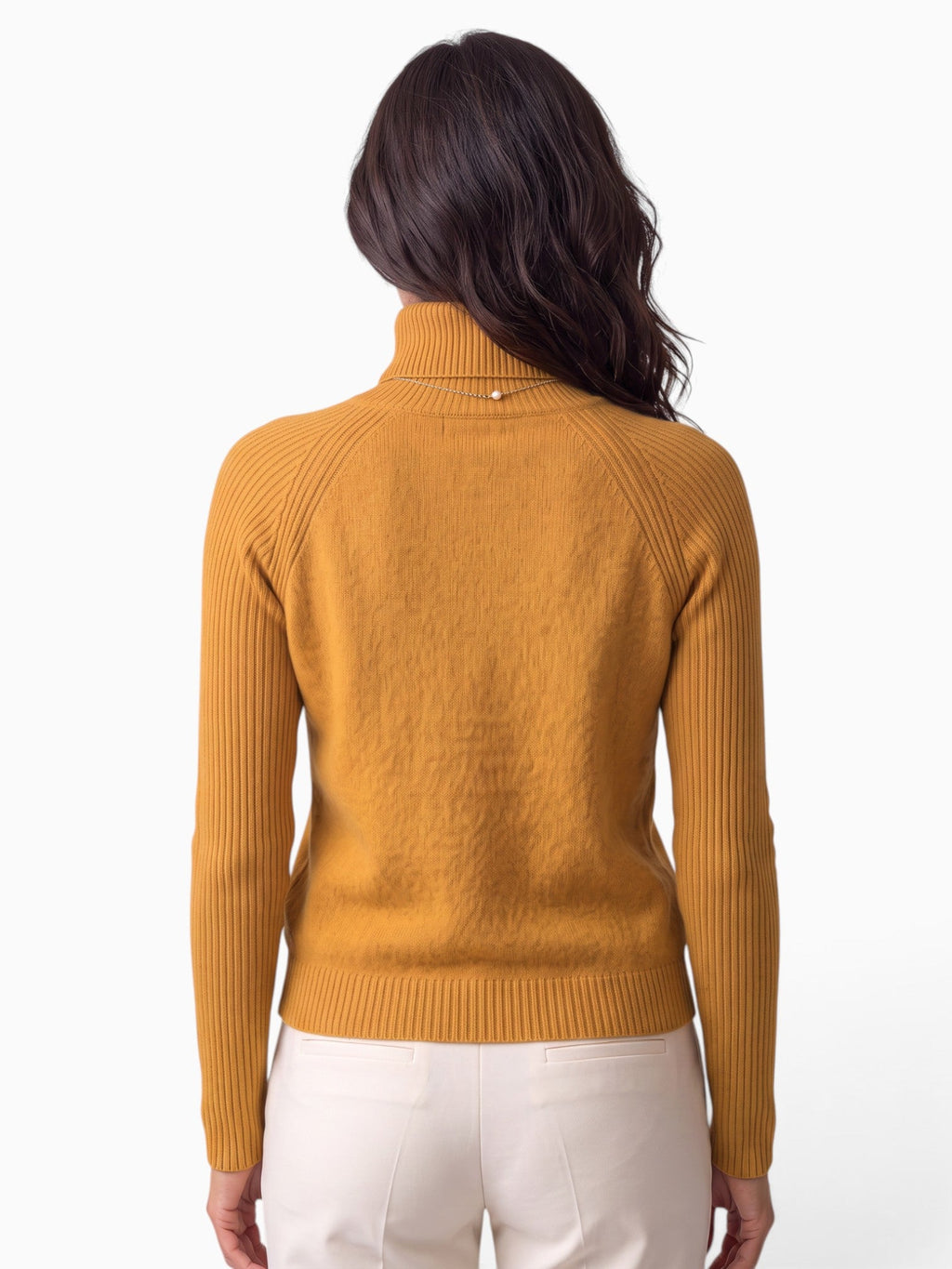 Women's ribbed turtleneck jumper with long sleeves