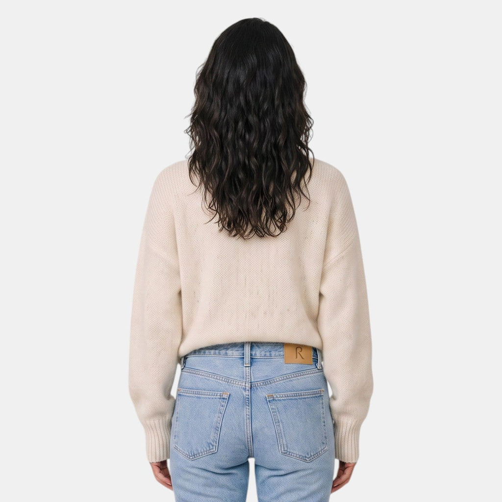 Women's ribbed turtleneck sweater with long sleeves