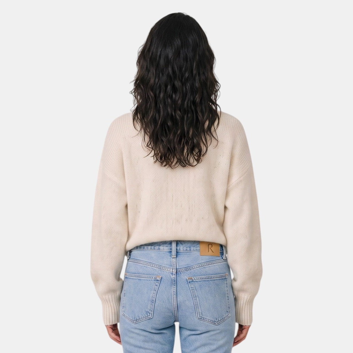 Women's ribbed turtleneck sweater with long sleeves