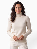 Women's ribbed turtleneck jumper with long sleeves