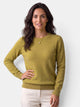 Women's long-sleeved textured crew neck jumper with ribbed trims