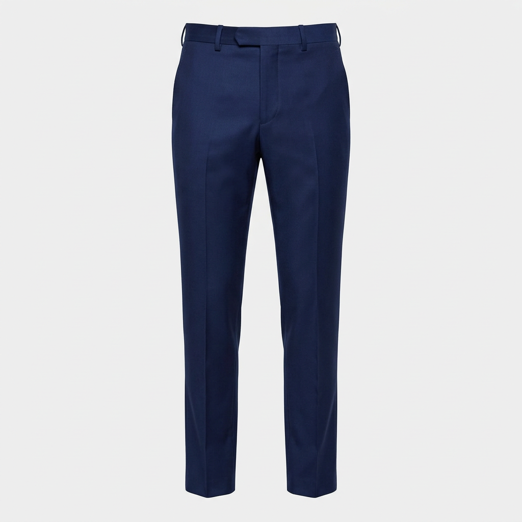Men's three-piece suit with notch lapel jacket, buttoned waistcoat and matching trousers