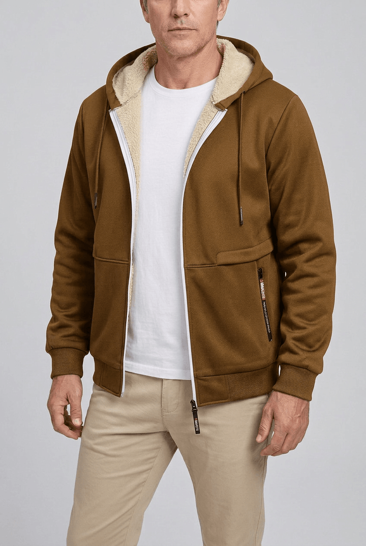 Men's Sherpa Lined Zip-Up Hoodie