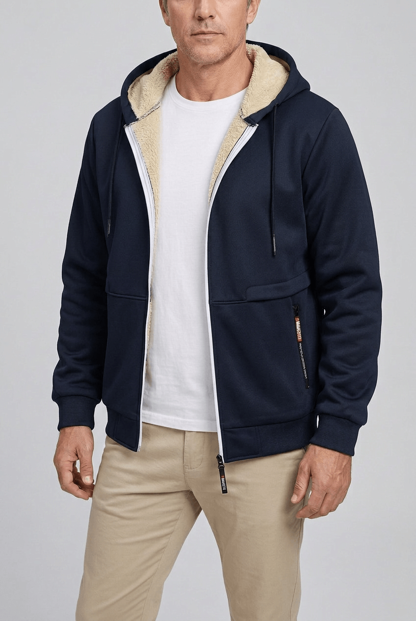 Men's Sherpa Lined Zip-Up Hoodie