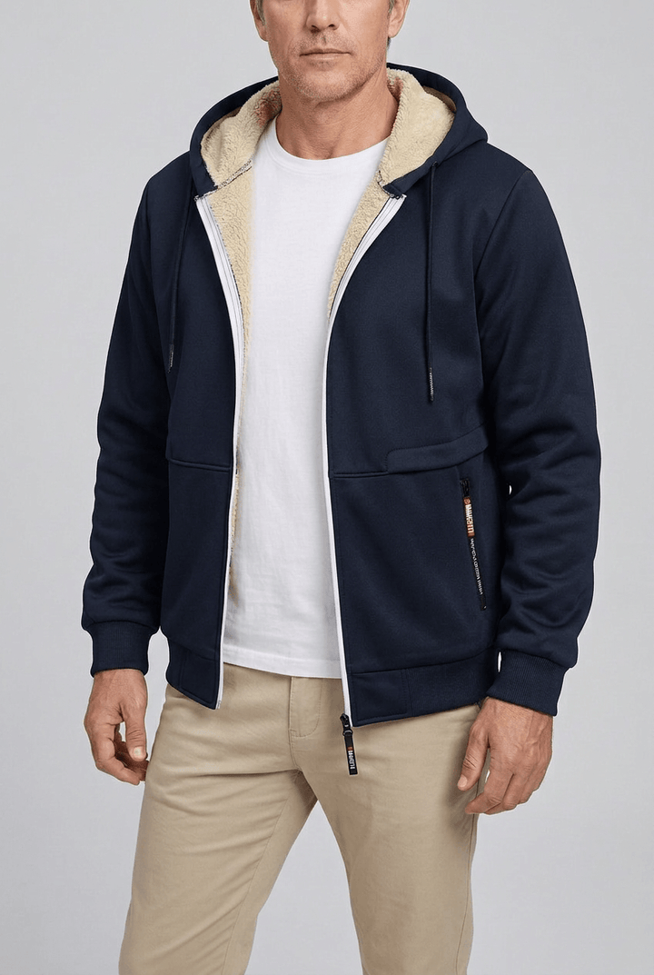 Men's Sherpa Lined Zip-Up Hoodie