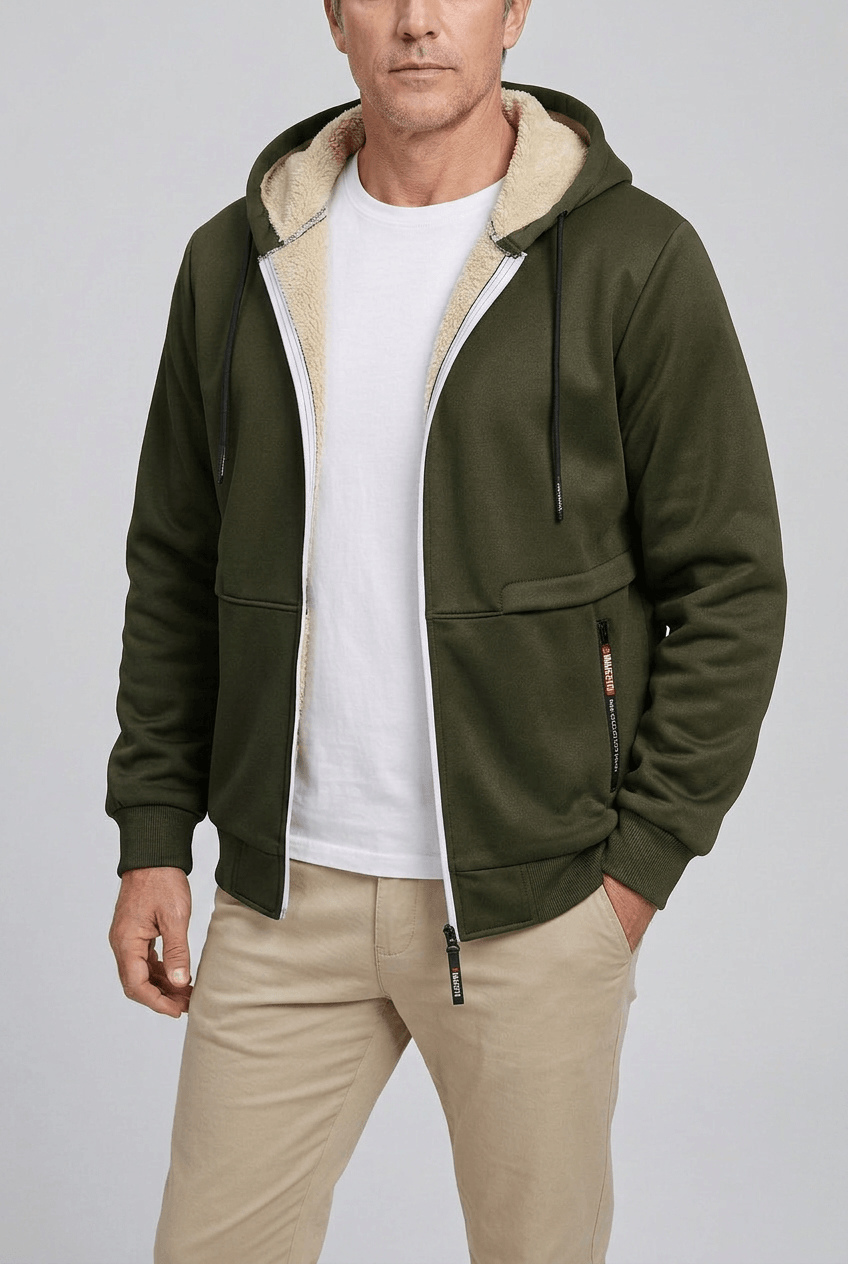 Men's Sherpa Lined Zip-Up Hoodie