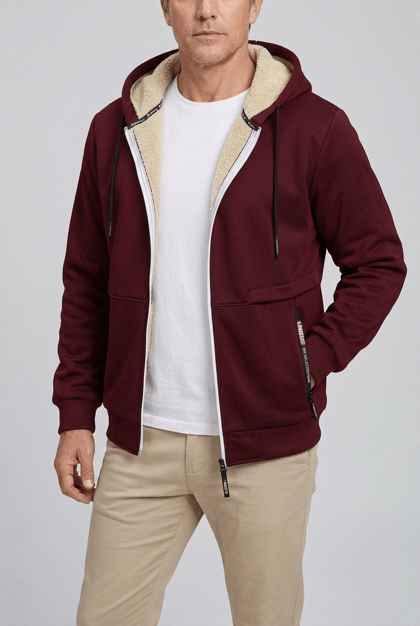 Men's Sherpa Lined Zip-Up Hoodie