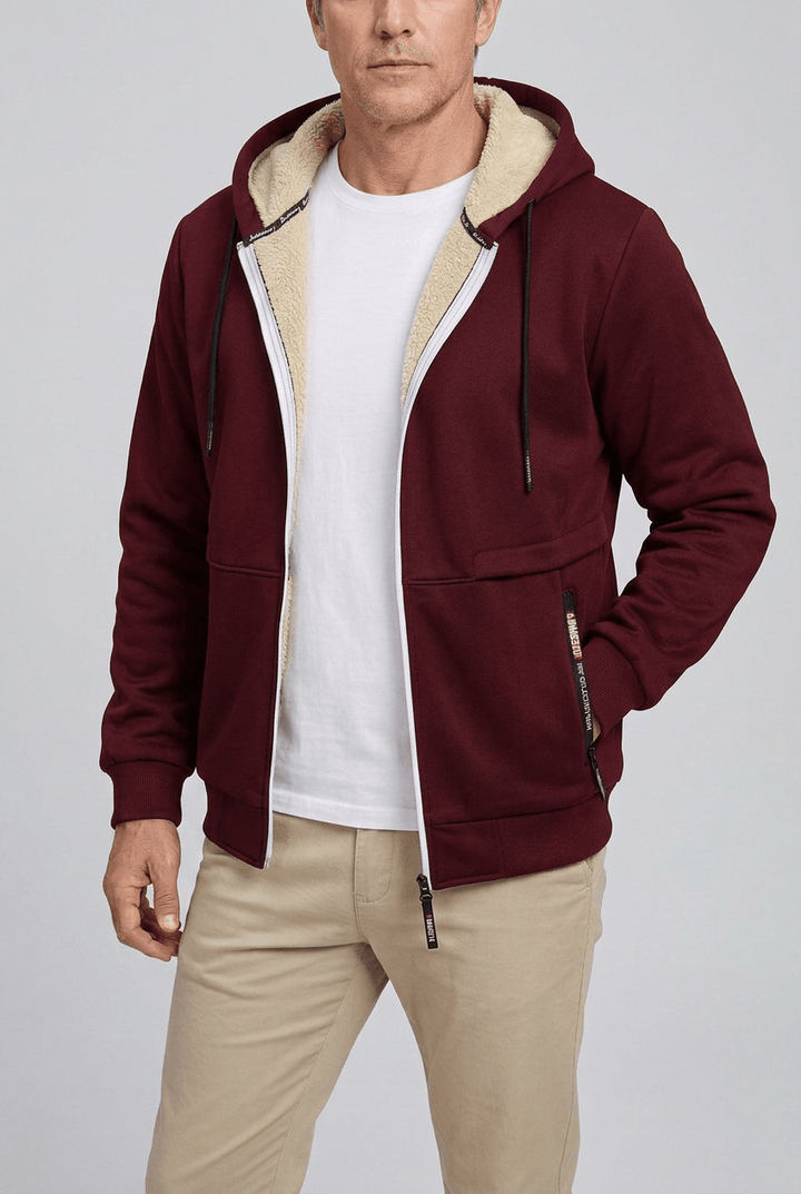 Men's Sherpa Lined Zip-Up Hoodie