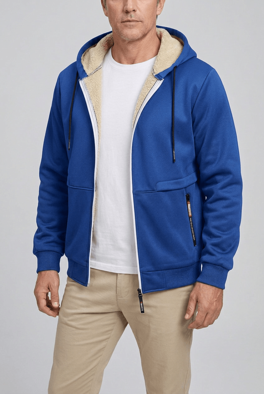 Men's Sherpa Lined Zip-Up Hoodie