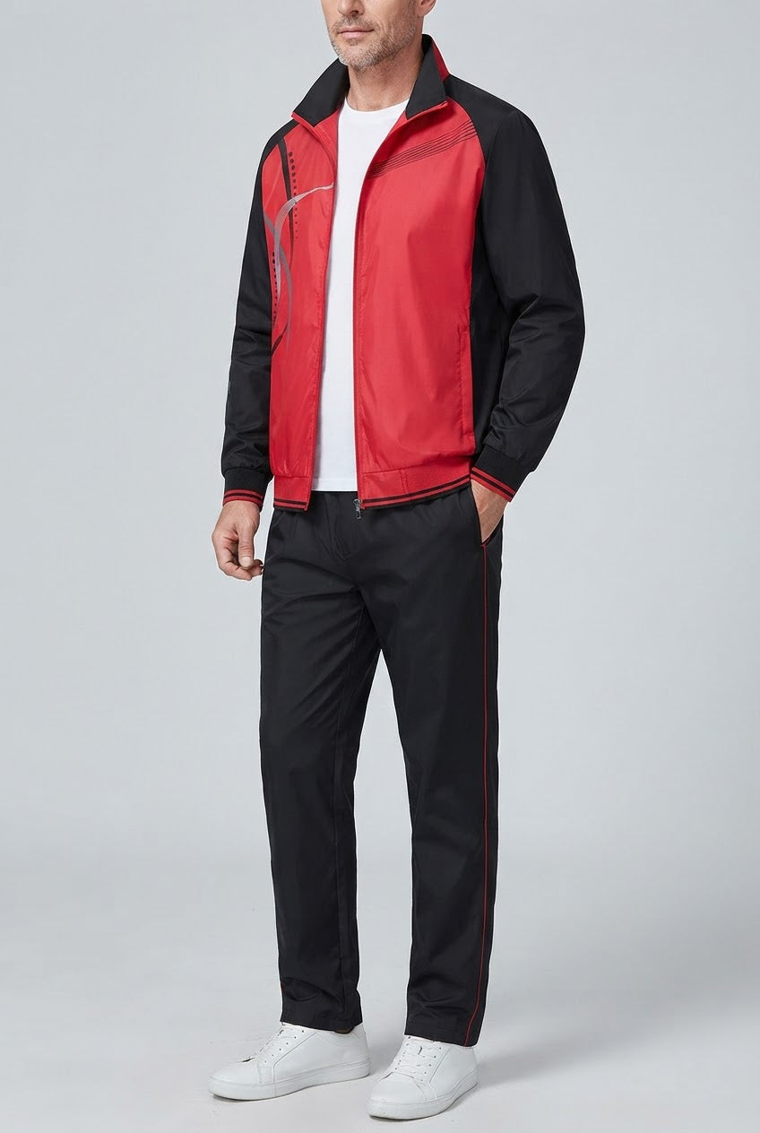 Men's Two-Piece Track Jacket and Trousers Set