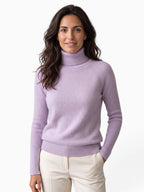 Women's ribbed turtleneck jumper with long sleeves