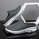 Unisex slip-on sneaker slides with textured upper and white segmented sole
