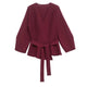 Women's kimono knit top with V-neck and tie waist