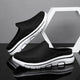 Unisex slip-on sneaker slides with textured upper and white segmented sole