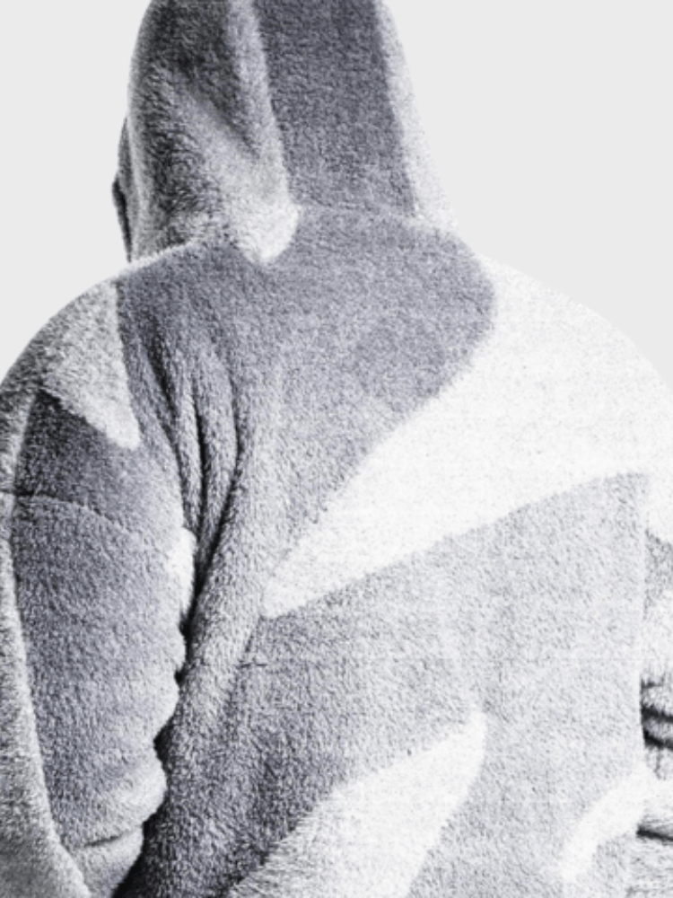 Men's Hooded Two-Tone Fleece Jacket
