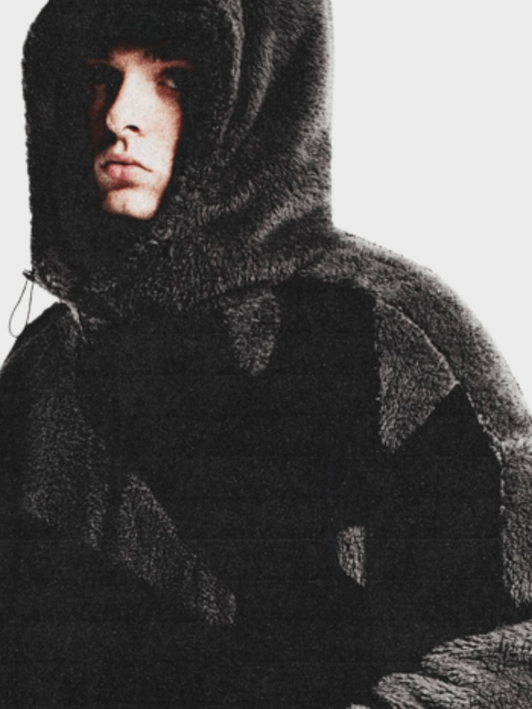 Men's Hooded Two-Tone Fleece Jacket