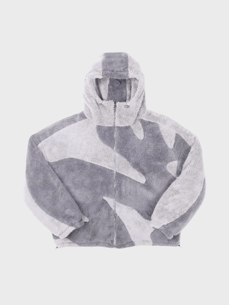 Men's Hooded Two-Tone Fleece Jacket