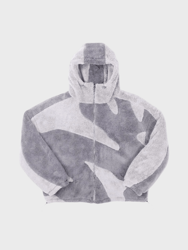 Men's Hooded Two-Tone Fleece Jacket