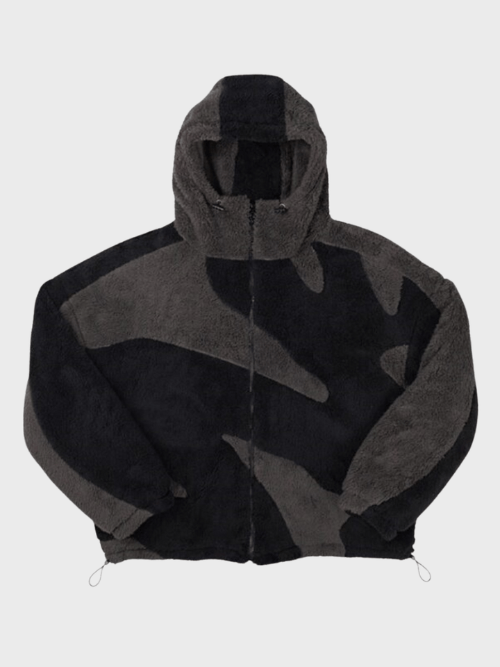 Men's Hooded Two-Tone Fleece Jacket