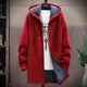 Men's hooded knit jacket with full zipper and lined hood