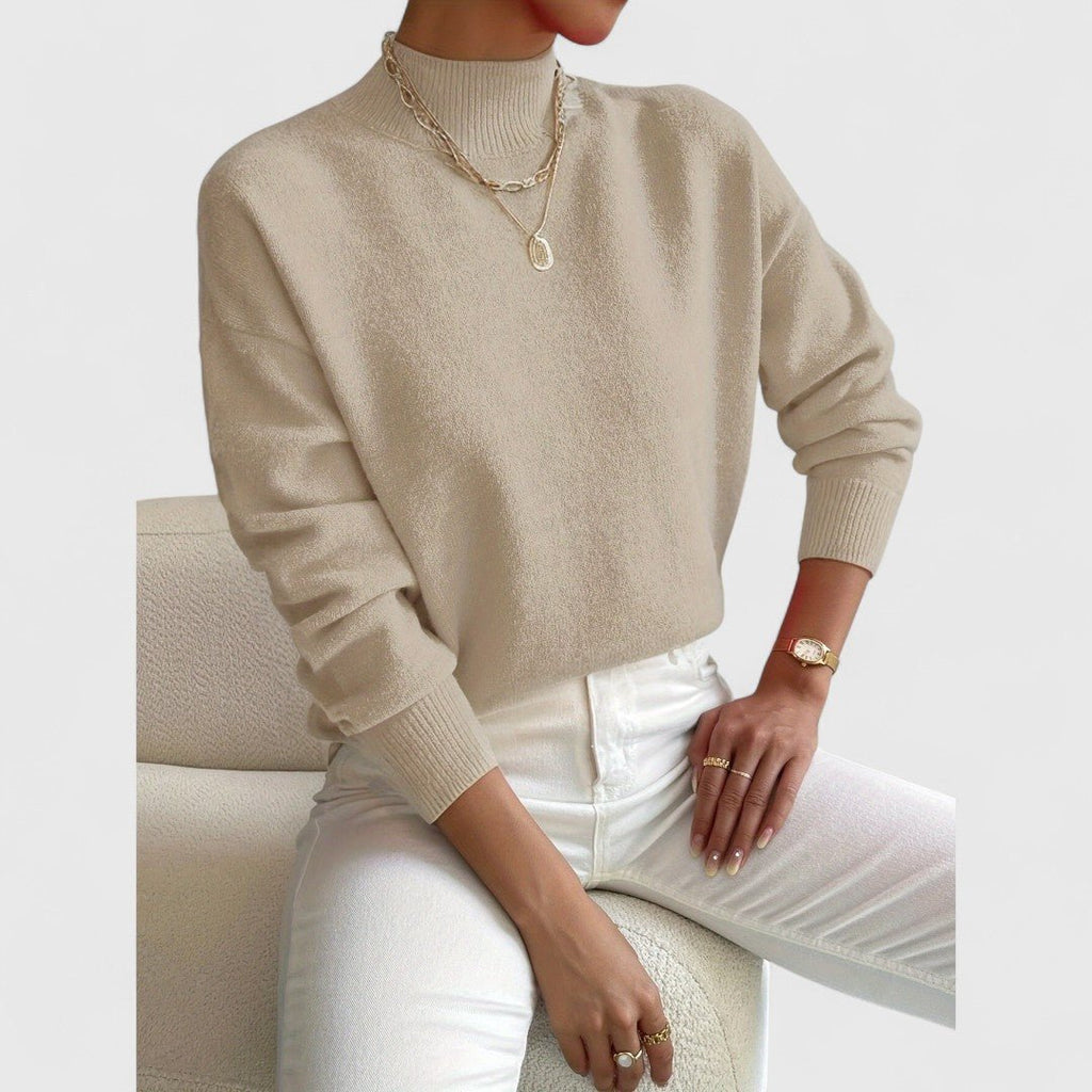 Women's sage green roll neck jumper