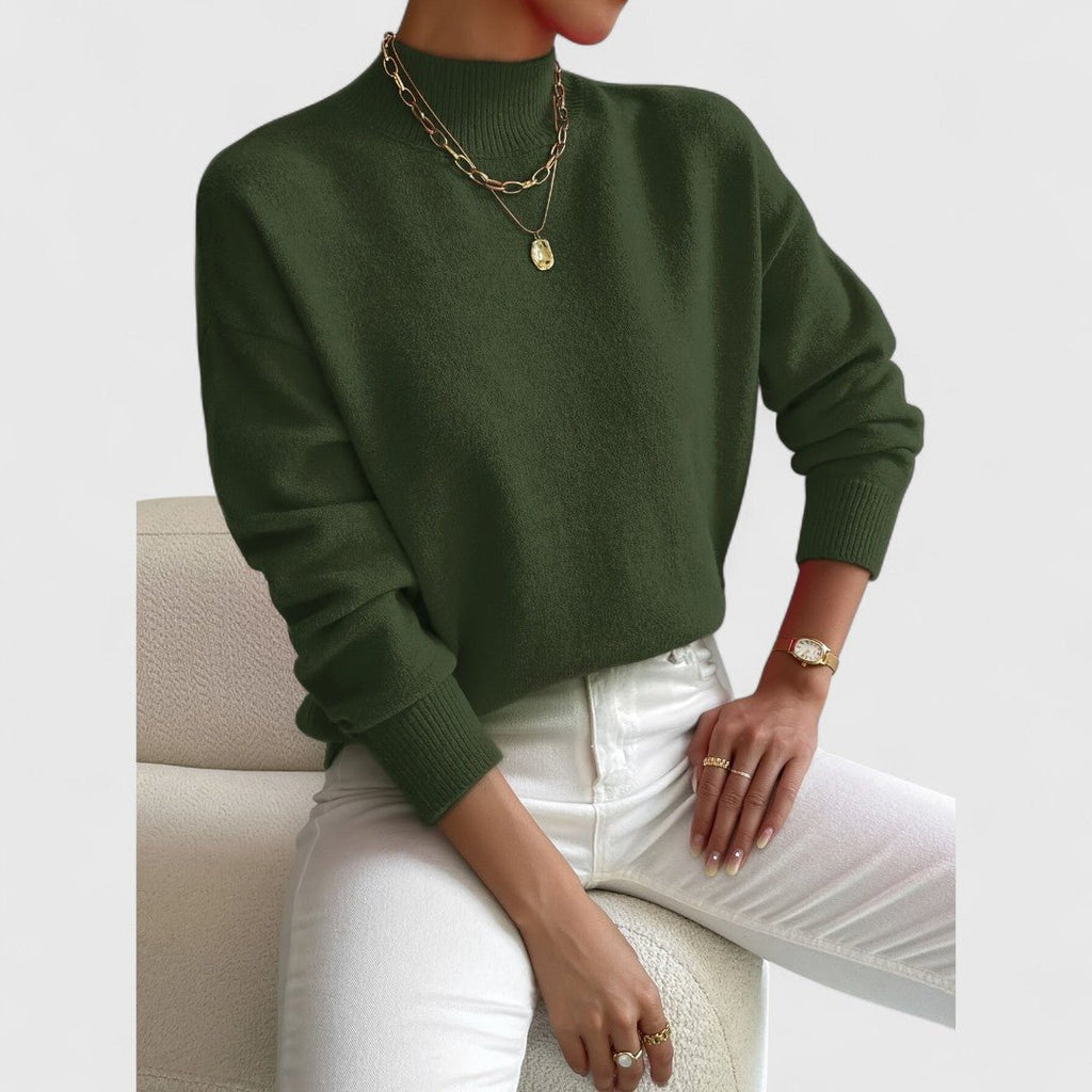 Women's sage green roll neck jumper