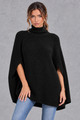 Women's Oversized Roll Neck Cape Jumper