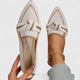 Women's pointed loafers with bow detail and flat sole