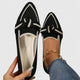 Women's pointed loafers with bow detail and flat sole
