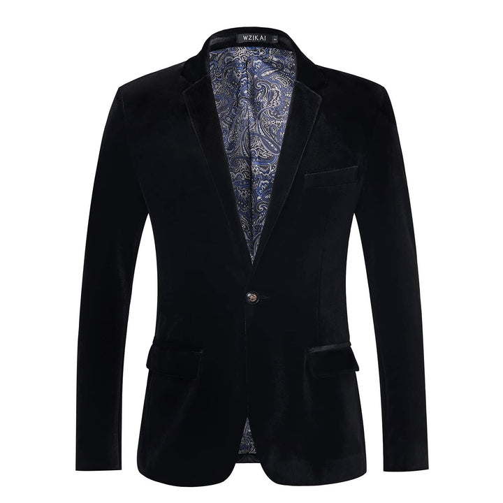 Men's Tailored Velvet Tuxedo Jacket with Satin Lapels