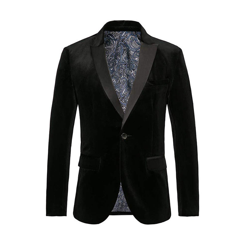 Men's Tailored Velvet Tuxedo Jacket with Satin Lapels