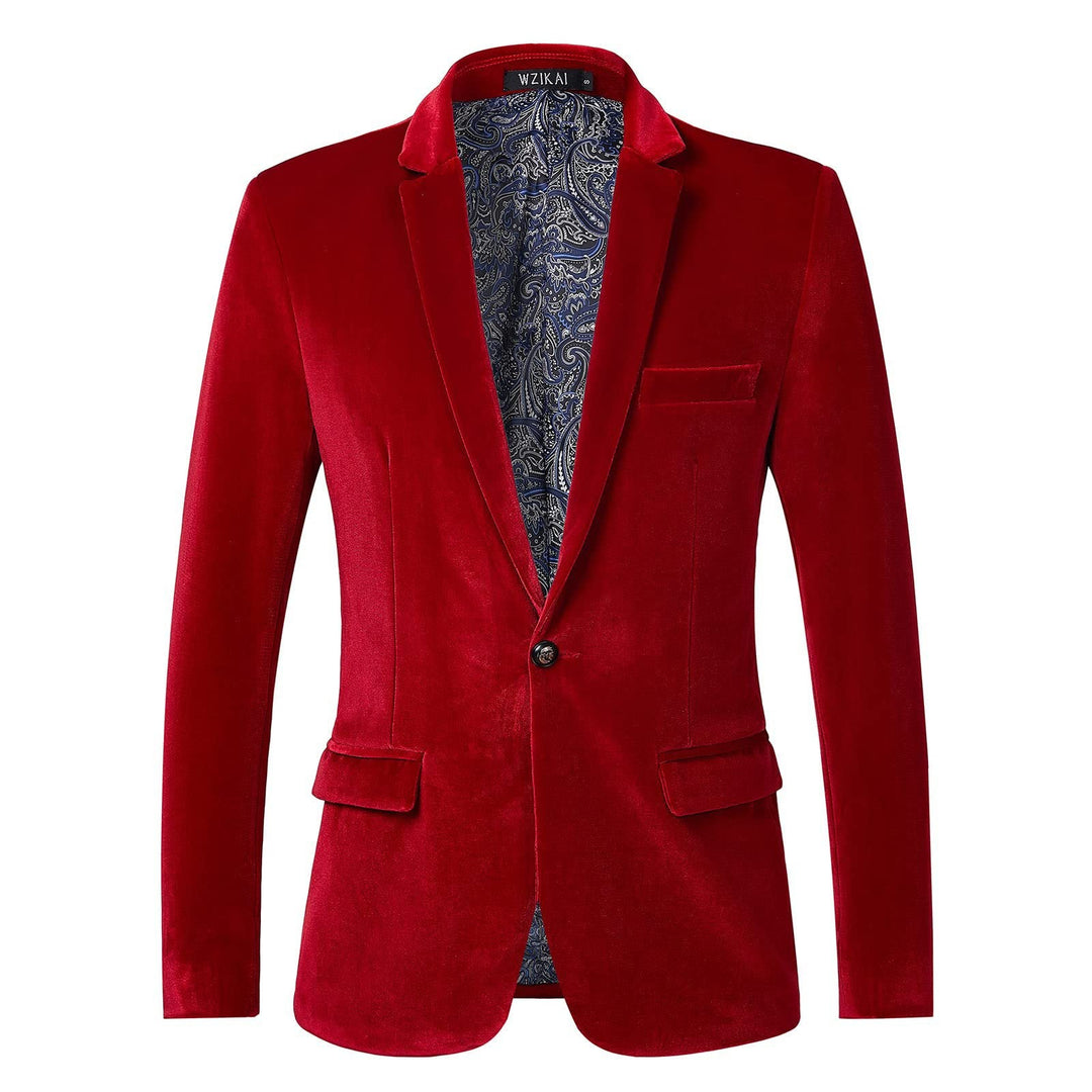 Men's Tailored Velvet Tuxedo Jacket with Satin Lapels