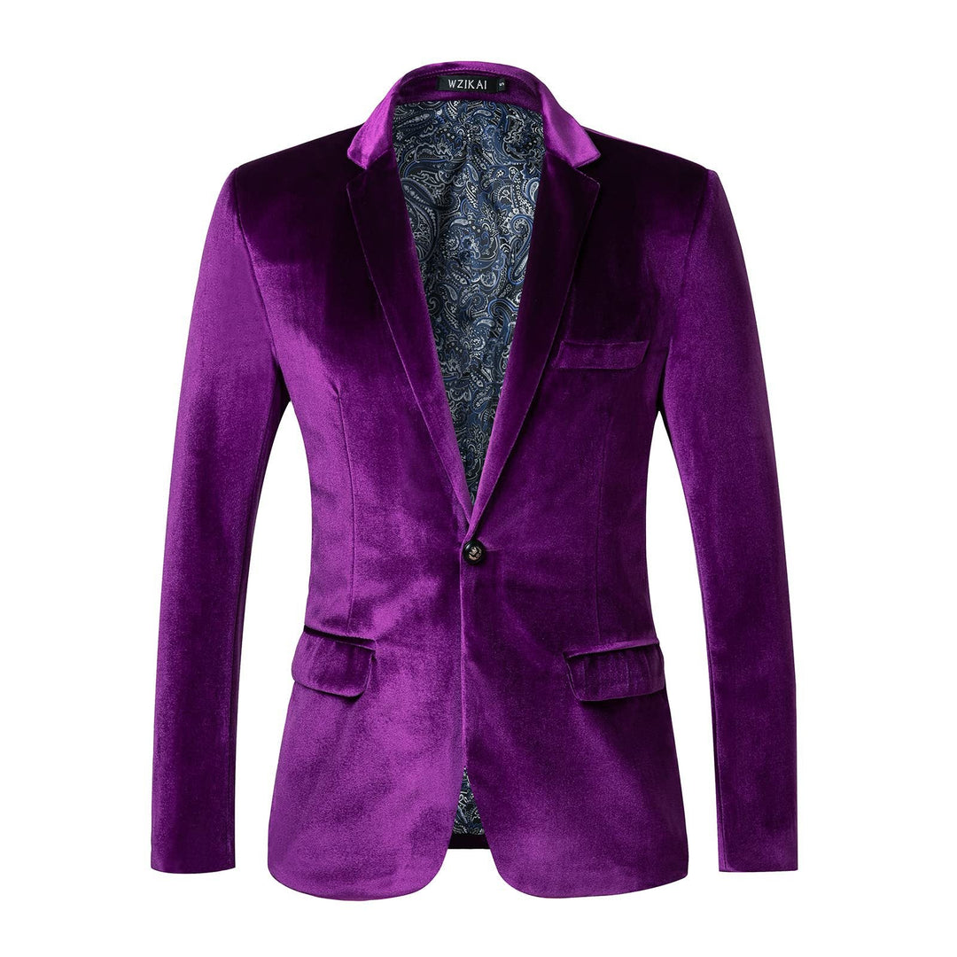 Men's Tailored Velvet Tuxedo Jacket with Satin Lapels