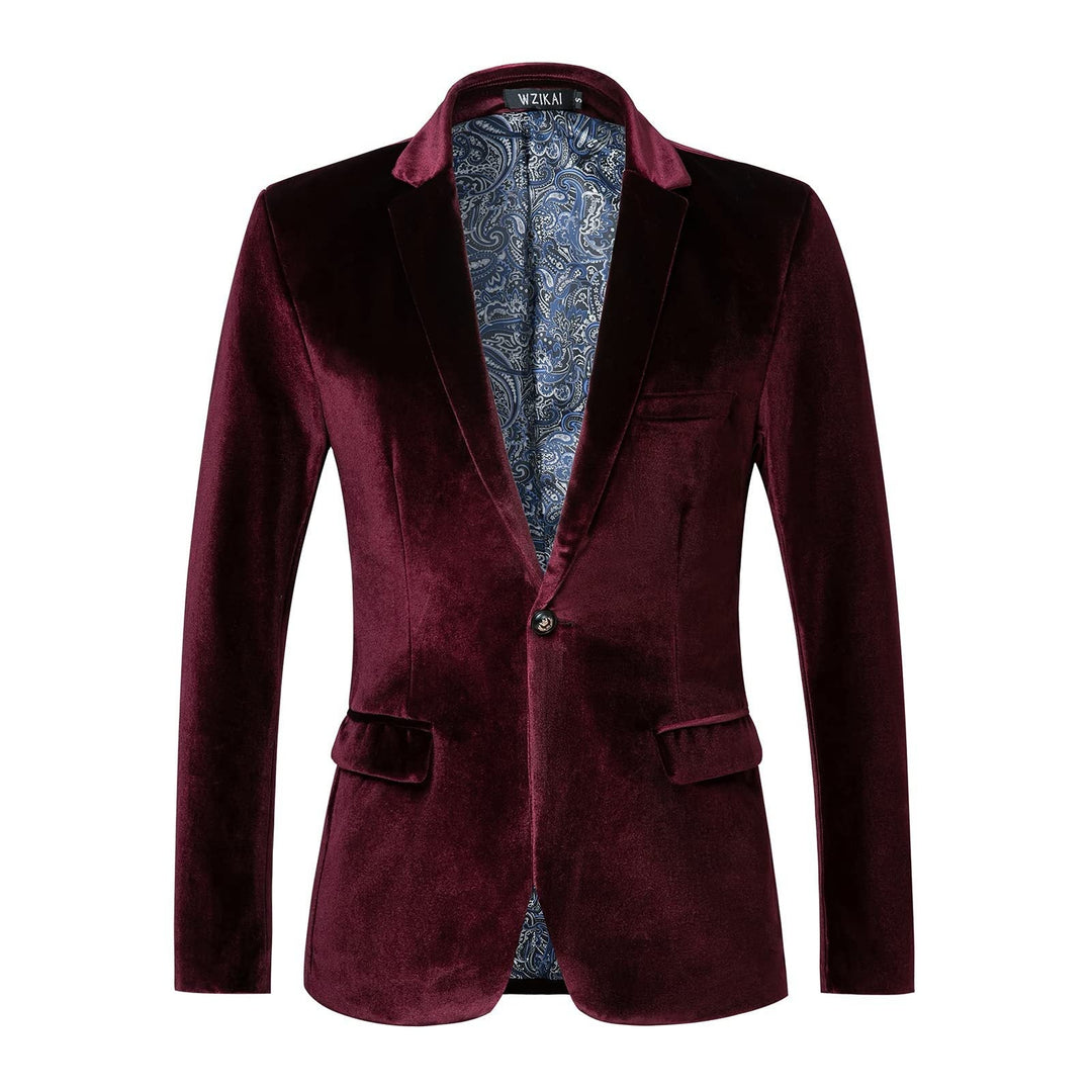 Men's Tailored Velvet Tuxedo Jacket with Satin Lapels
