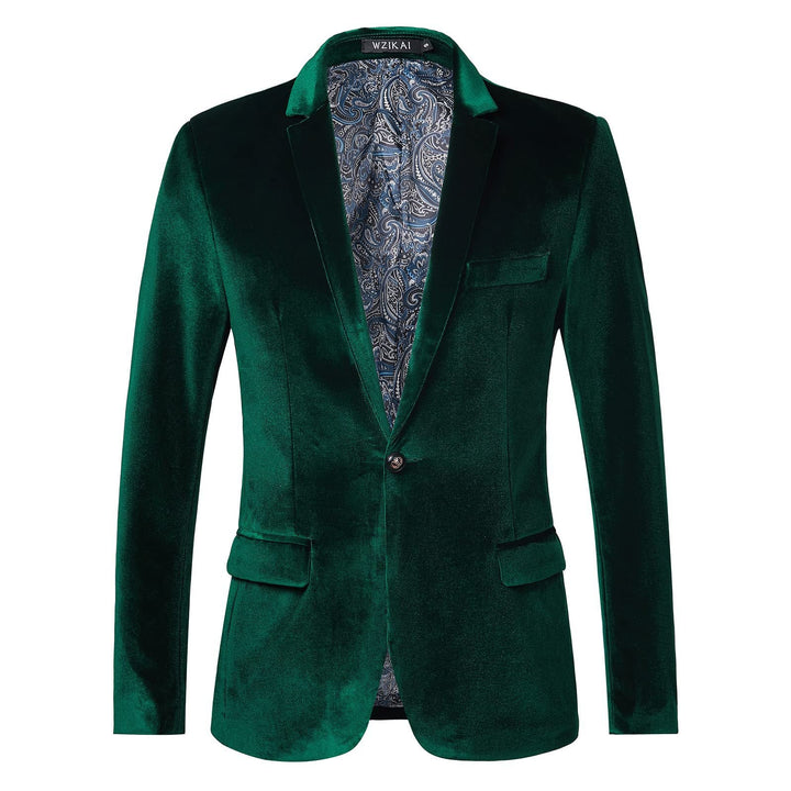 Men's Tailored Velvet Tuxedo Jacket with Satin Lapels